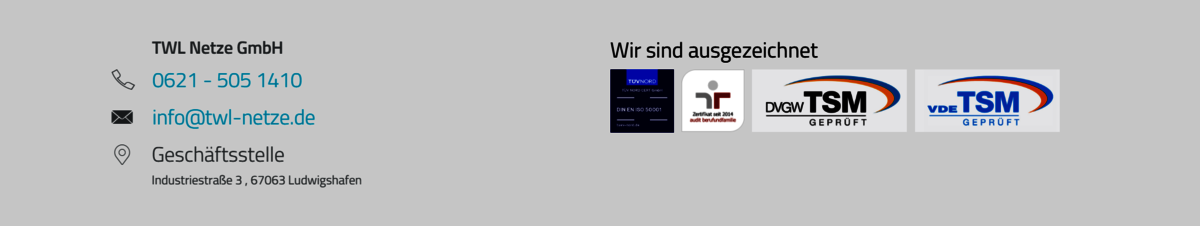 Screenshot des Footers twl-netze.de